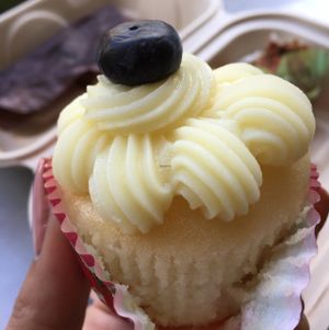 lemon vegan cupcake  at Buttercup Cakes & Farmhouse Frosting in Santa Cruz