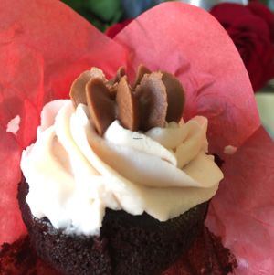 chocolate vegan cupcake  at Buttercup Cakes & Farmhouse Frosting in Santa Cruz