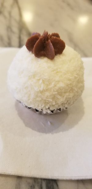Coconut joy mini cupcake at Buttercup Cakes & Farmhouse Frosting in Santa Cruz