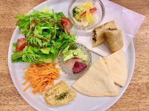 Salads plate at Karons in Tokyo