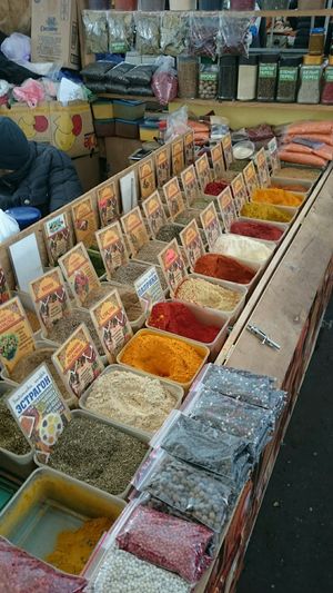 Loose spices at Pryvoz Market in Odessa