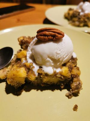 Cake and ice cream at Finca Vegana in Zahara De La Sierra