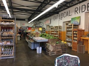 produce section at Swamp Rabbit Cafe in Greenville
