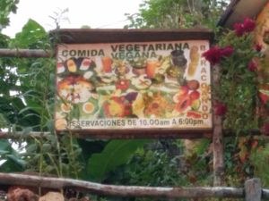 The sign for the restaurant at Baracoando in Baracoa
