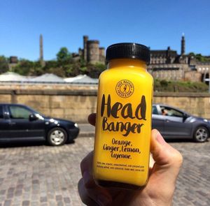 Raw unpasteurised juice  at Juice Warrior in Edinburgh