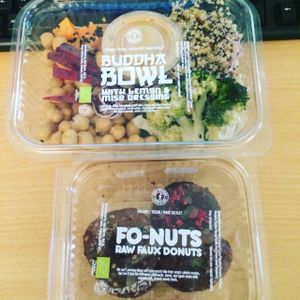 Budha bowl and raw donuts at Juice Warrior in Edinburgh
