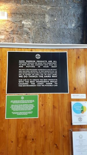 wall at Juice Warrior in Edinburgh