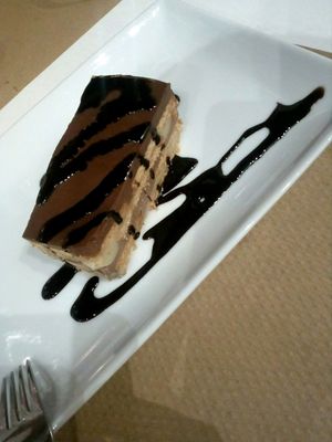 chocolate and cream cake at Nomit in Valencia