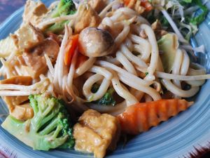 Udon Noodles with Peanut Sauce at Soya in Berlin