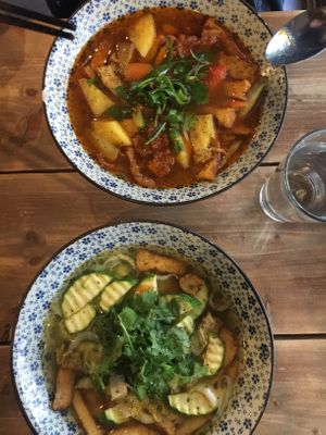 #20 pho soup, #22 pho sour soup(not that sour, tomato base stock) at Soya in Berlin