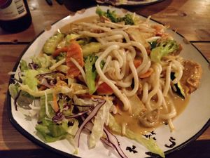 Noodles with peanut butter sauce at Soya in Berlin