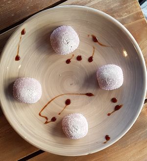 Taro Mochi (dessert) at Soya in Berlin