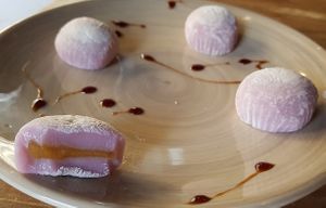 Taro Mochi (dessert) - detail at Soya in Berlin