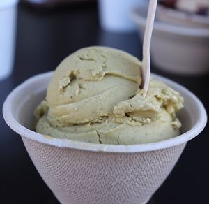 green tea, as I recall at Mr. Dewie's Cashew Creamery in Albany