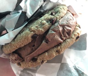 Custom Chocolate Sandwich—just ask if you want a flavor that’s not premade!  at Mr. Dewie's Cashew Creamery in Albany