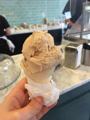 Roasted Cashew flavor cashew milk ice cream from Mr. Dewie's at Mr. Dewie's Cashew Creamery in Albany