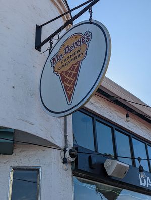 Signage... at Mr. Dewie's Cashew Creamery in Albany
