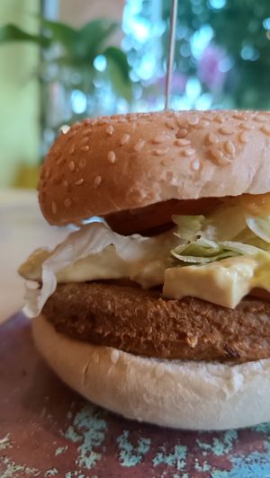 Hamburguesa at La Huella Vegana in Rivas-vaciamadrid