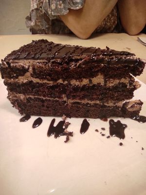 Tarta de chocolate at La Huella Vegana in Rivas-vaciamadrid