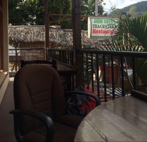 outdoor balcony seating  at Jade Green Tea Centre & Restaurant in Ella