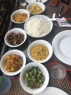 Vegetarian Curry with rice  at Jade Green Tea Centre & Restaurant in Ella