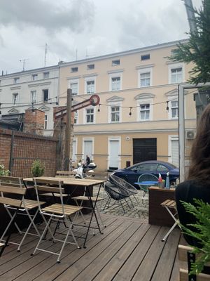 outdoor sitting area at Falla - Wawrzyniaka in Poznan