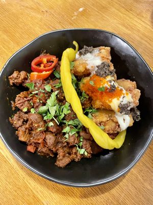 Spicy goulash  at Falla - Wawrzyniaka in Poznan