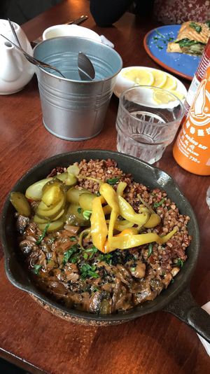 Vegan stroganoff from the fall mushroom menu  at Falla - Wawrzyniaka in Poznan