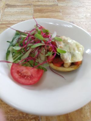 Artichoke with veggies and salad at La Bio Cafetta in Lima