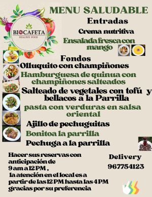 Meals of the day, April 2025 at La Bio Cafetta in Lima