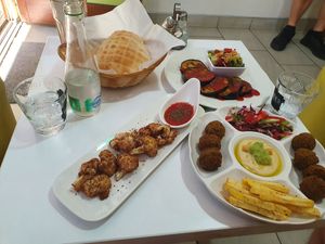 We've ordered 3 things from the menu at Falafel in Sarajevo