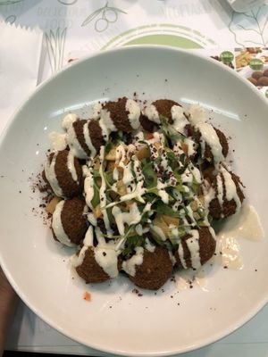 Falafel salad with tahini  at Falafel in Sarajevo