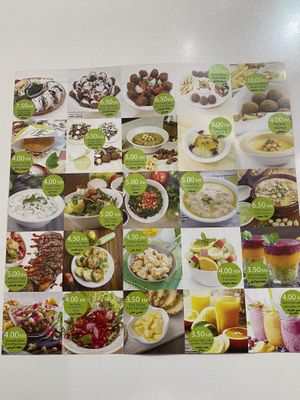 Menu  at Falafel in Sarajevo