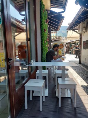 Outside at Falafel in Sarajevo