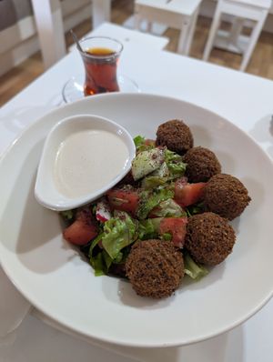 Fatoush with falafel at Falafel in Sarajevo