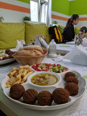 Falafel platter (8.50 km) at Falafel in Sarajevo