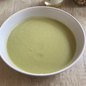Asparagus cream soup (vegan)  at Vyro Raw & Vegan Bistro in Bucharest