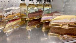 Many different raw cakes available. at Vyro Raw & Vegan Bistro in Bucharest