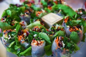 Sprimg rolls at Vyro Raw & Vegan Bistro in Bucharest