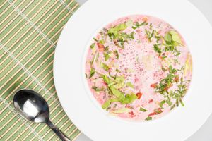 Beet Soup at Vyro Raw & Vegan Bistro in Bucharest