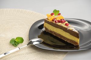 Orange, Apricot and Carob Cake – raw at Vyro Raw & Vegan Bistro in Bucharest