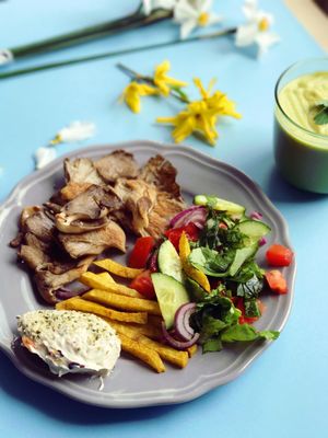 grill pleurotus at Vyro Raw & Vegan Bistro in Bucharest