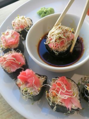 Delicious raw vegan sushi at Vyro Raw & Vegan Bistro in Bucharest