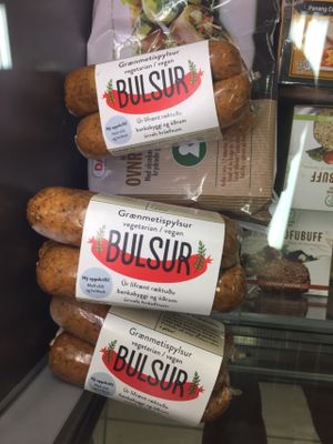 Bulsur sausages at Netto in Borgarnes