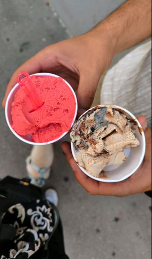 Strawberry and hazelnut at Zvezda's Ice Cream in Ljubljana