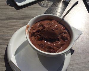Chocolate rice milk ice cream
 at Zvezda's Ice Cream in Ljubljana