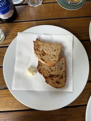 Toasted bread with fresh garlic  at Restaurace V Ruthardce in Kutna Hora
