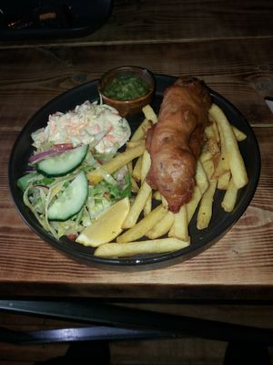 Vegan "Fish" & Chips. at Super Natural Newcastle in Newcastle Upon Tyne