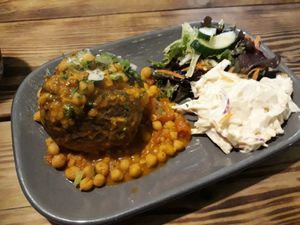 Lentil & chickpea Dahl Jacket Potatoe. at Super Natural Newcastle in Newcastle Upon Tyne