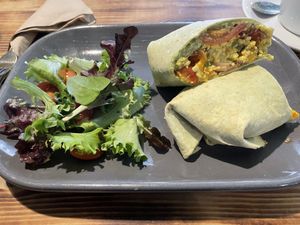 Scrambled tofu wrap   at Super Natural Newcastle in Newcastle Upon Tyne